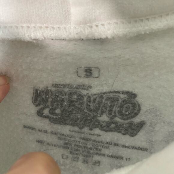 Naruto Shippuden Men's White Graphics Pullover Hoodie Size S - Picture 5 of 9